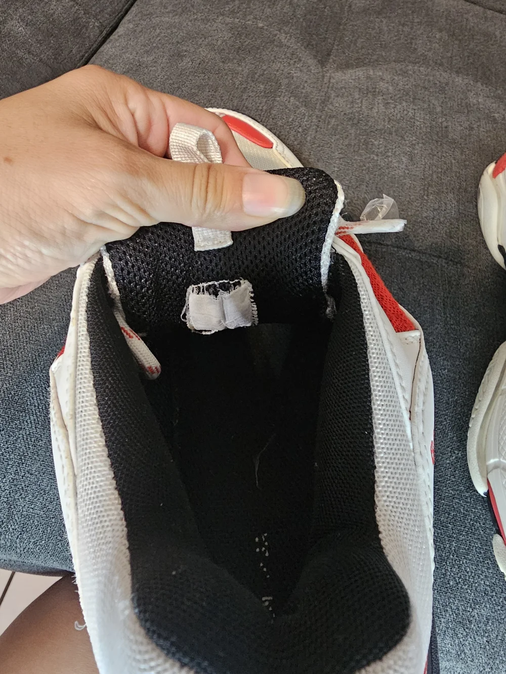 Balenciaga Triple S White Red Black Chunky Sneakers